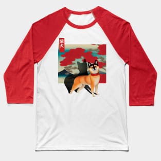 Shiba Out of the Frame Baseball T-Shirt